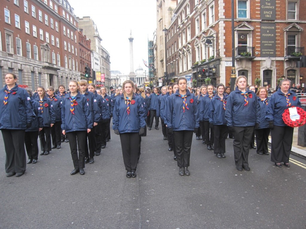 GLK march at the Cenotaph on Remembrance Sunday Girlguiding Greater